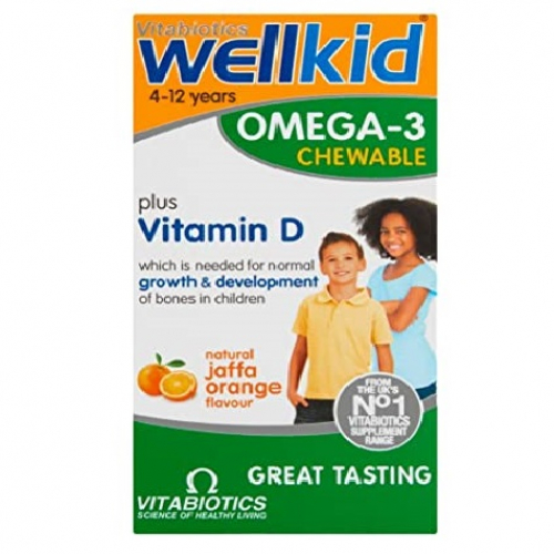 Vitabiotics Wellkid Omega3 Orange Chewable Capsules 60S Pharma