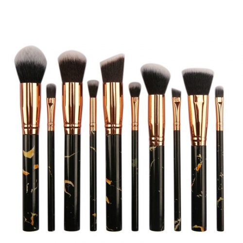 Black Marble Colour Makeup Cosmetic Brushes Set 10 PCS 1S