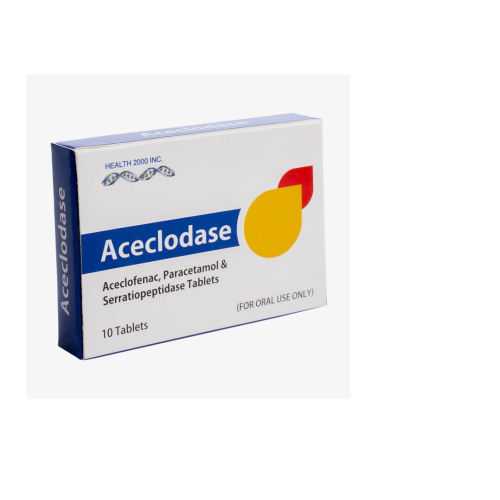 Aceclodase (Aceclofenac, Paracetamol & Serratiopeptidase) Tablets 10S