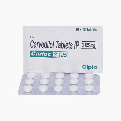 Carloc (Carvedilol) 3.125mg Tablets (10x15) 150S - CIPLA
