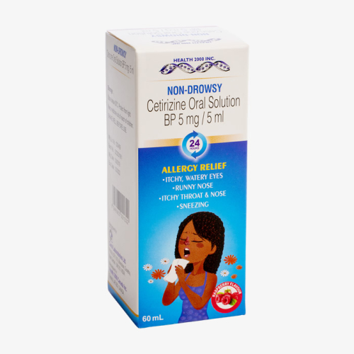 Cetirizine Oral Solution BP 5mg (Raspberry Flavour) 60ML