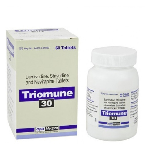 Triomune 30 (Lamivudiine 150mg + Navirapine 200mg + Stavudine 30mg) Tablets 30S