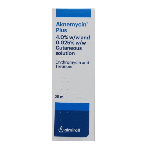 Aknemycin Plus (Erythromycin 4%w/w / Tretoin 0.025%w/w) Solution 25ML