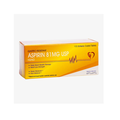 Aspirin (Gastro Resistant) 81mg USP Tablets 100'S