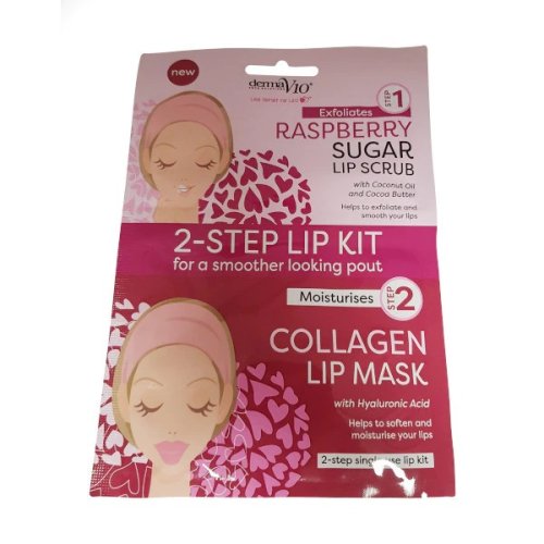 Derma V10 2 Step Lip Kit- Raspberry