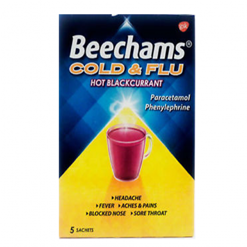 Beecham's Cold & Flu Sachets Blackcurrant 5S