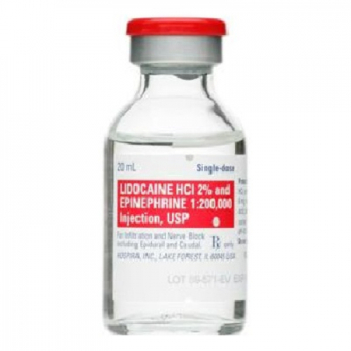 Adrenaline 5mcg/ml (1:200,000) and Lidocaine 20mg/ml (2%) Solution For Injection 20ML Vials 5S