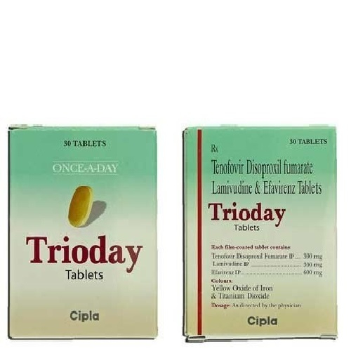 Trioday (Efavirenz 600mg + Lamivudine 300mg + Tenofovir 300mg) Tablets 30S