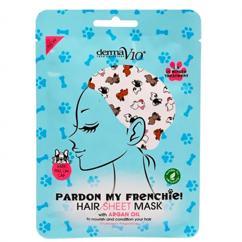 Derma V10 Argan Oil Printed Hair Sheet Mask (Frenchie)