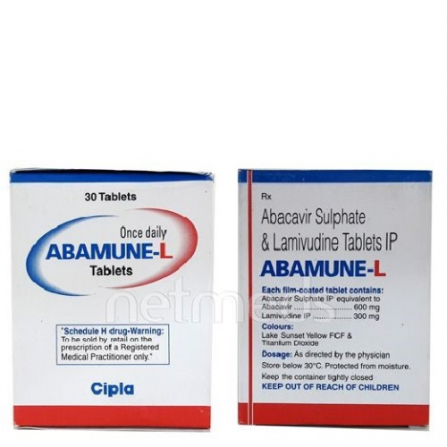 Abamune-L (Abacavir 600mg + Lamivudine 300mg) Tablets 30S