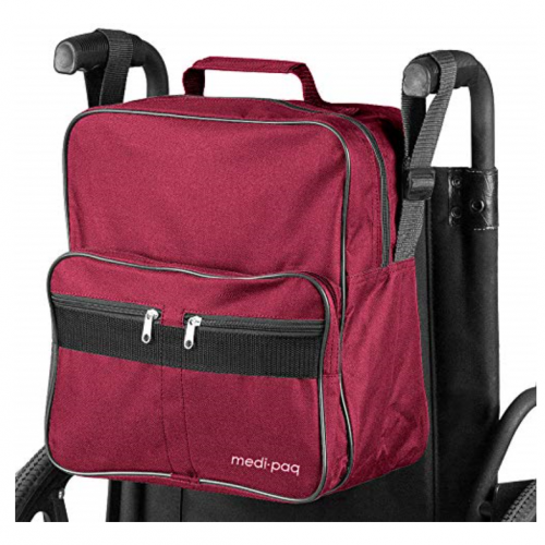 Deluxe Wheelchair Bag - Attaches to The Handles to Provide Useful and Convenient Storage (WINE) 1S